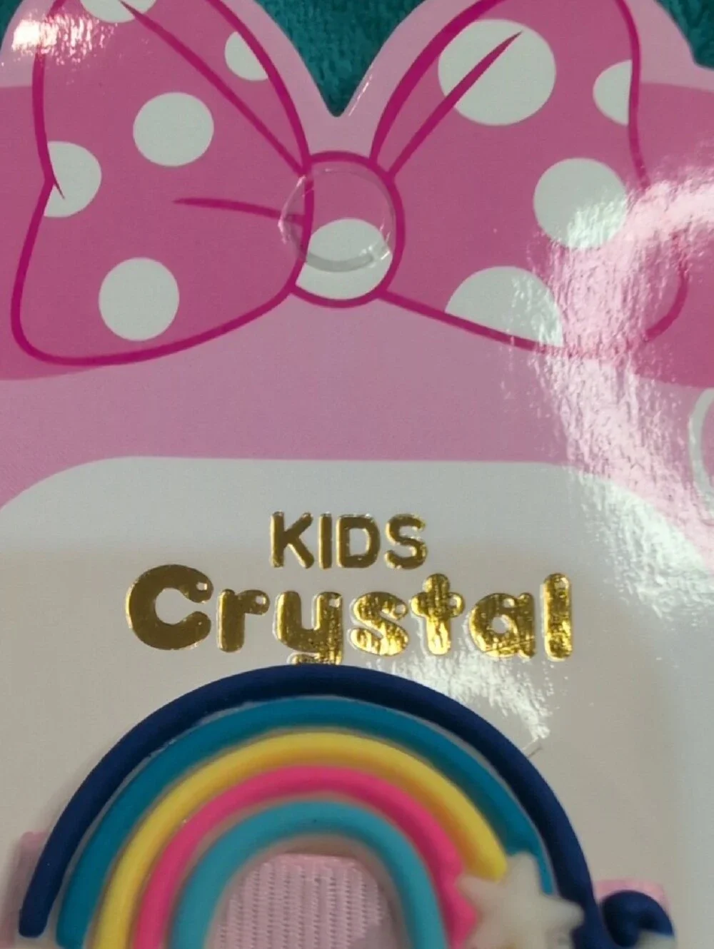 KIDS Crystal Rainbow & Sequin Heart Hair Clip Set with Yellow Bow